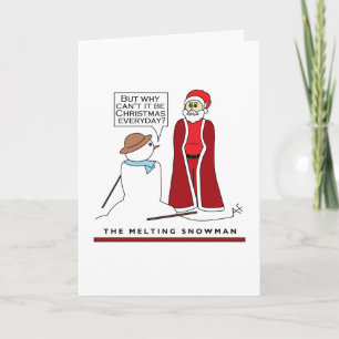 Carte Le bonhomme de neige fondu, Noël