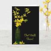 Carte le bouquet jaune de forsythia obtiennent bien (Fleur jaune)