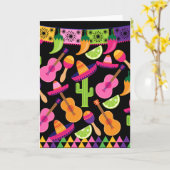 Carte Le cactus de sombrero de partie de fiesta chaule (Fleur jaune)