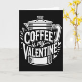 Carte Le café est mon Valentin  (Fleur jaune)