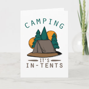 Carte Le calembour de campeur campant il est dans des