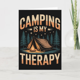 Carte Le camping est ma thérapie amusante de feu de camp