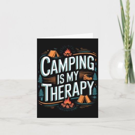 Carte Le camping est ma thérapie citation (Devant)