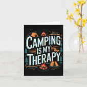Carte Le camping est ma thérapie citation (Fleur jaune)