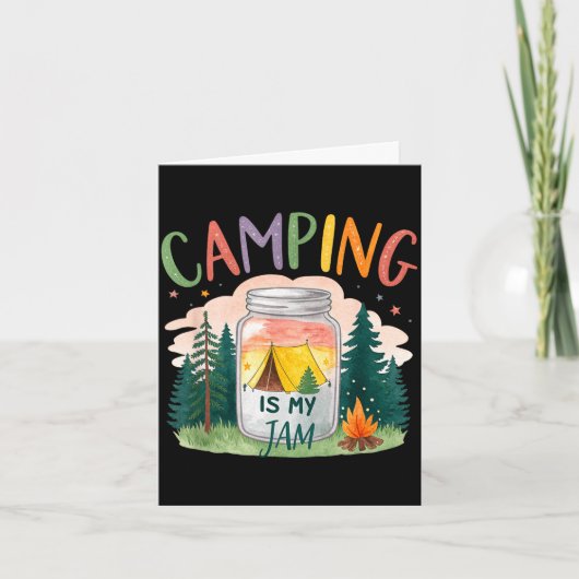 Carte Le camping est mon thème de tente de forêt de jam (Devant)