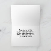 CARTE LE CERF **CHANTE** JOYEUX ANNIVERSAIRE À "VOUS" (Intérieur)