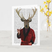 Carte Le cerf dans sa veste fumante (Fleur jaune)