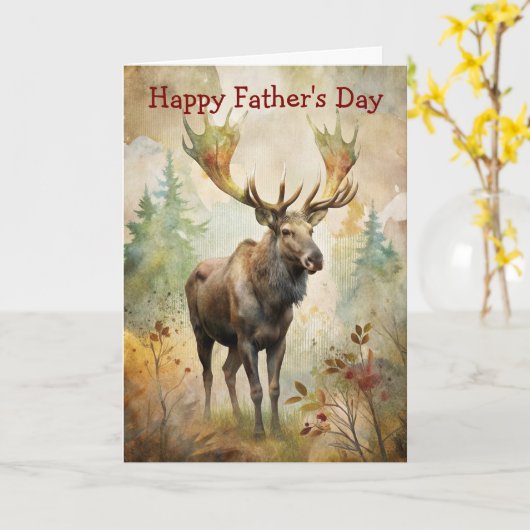 Carte Le cerf dans une forêt (Fleur jaune)