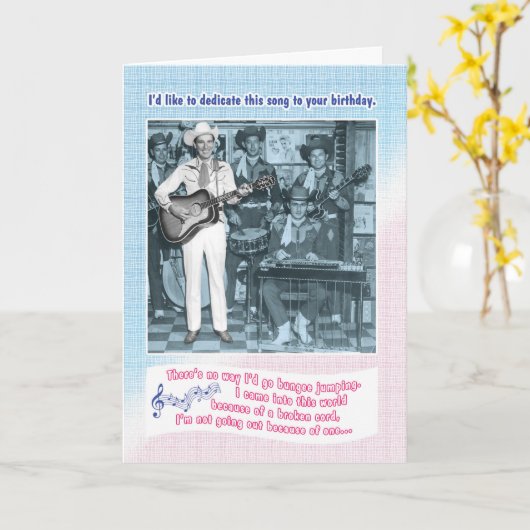 Carte Le Chant d'anniversaire de Bungee Cord (Fleur jaune)