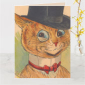 CARTE LE CHAT D'ANNIVERSAIRE DAD LOUIS ATTEND POUR LES C (Fleur jaune)