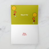 Carte Le chat de calicot a courbé le vert rouge de photo (Intérieur)