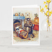 Carte Le chat Dozing et le chat Baby, Louis Wain (Fleur jaune)