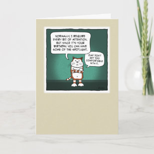 Cartes Dessin Humoristique Chat D Anniversaire Zazzle Be