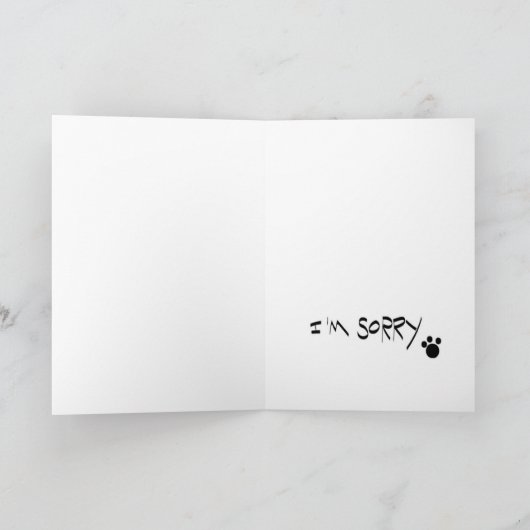 Carte Le chat est désolé (Intérieur)