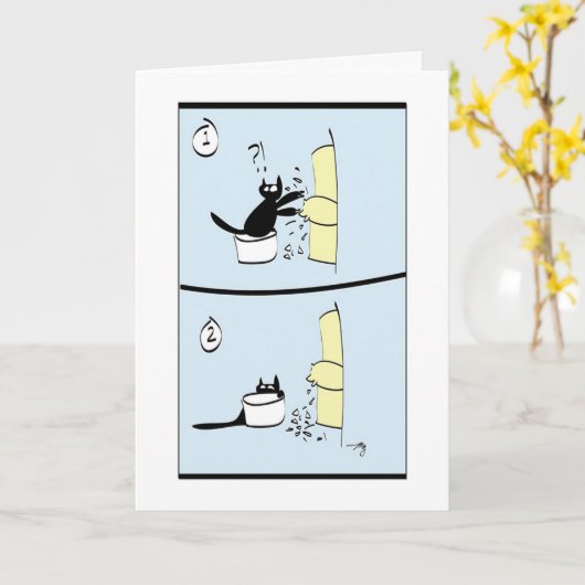 Carte Le chat est désolé (Fleur jaune)