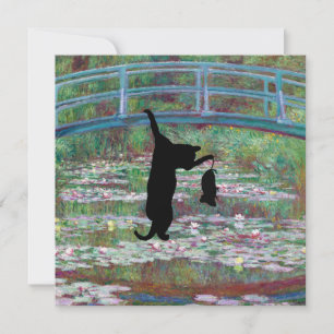 Carte Le chat et la souris noirs accrochés