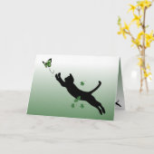 Carte Le chat et le papillon (Fleur jaune)