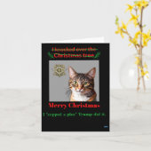 Carte Le Chat Frappe Sur L'Arbre De Noël (Fleur jaune)