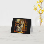 Carte Le chat Mau égyptien (Fleur jaune)