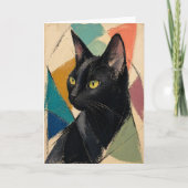 Carte Le Chat Noir Abstrait (Devant)