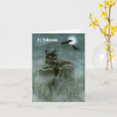 Carte Le chat noir que le cimetière manie la batte la (Fleur jaune)