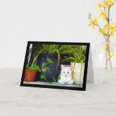 Carte Le Chat Parmi les Plantes (Fleur jaune)