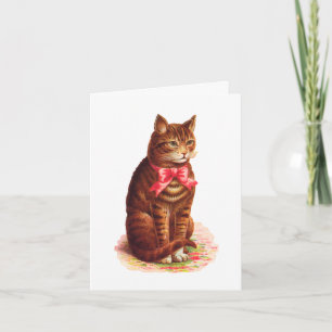 Carte Le chat pensant à vous cardent - personnalisable