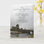 Carte Le château d'Eilean Donan pensant à vous cardent (Fleur jaune)