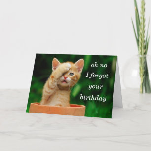 Carte le chaton a oublié l'anniversaire