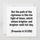 Carte Le chemin droit (Proverbes 4:18 ESV) (Dos)