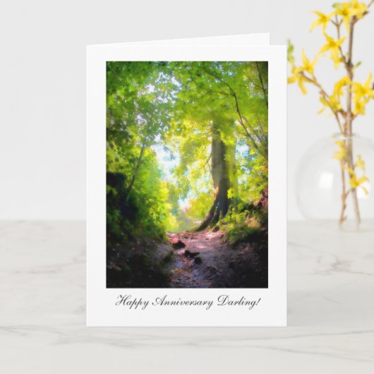 Carte Le chemin semble le plus abrupt, Happy Anniversay  (Fleur jaune)