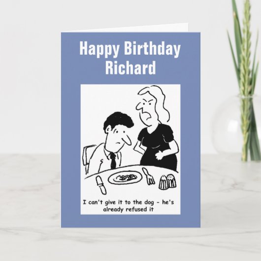 Carte Le chien a déjà refusé la cuisine de sa femme. (Devant)