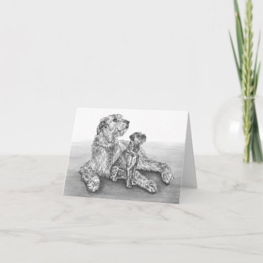 Carte Le chien-loup irlandais poursuit le dessin par le (Devant)