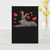 Carte Le Chien Xoloitzcuintle Avec Un Animal Et Des Coeu (Fleur jaune)