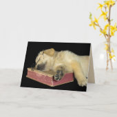 Carte Le chiot Golden Retriever vous manque (Fleur jaune)
