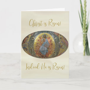 Carte Le Christ est ressuscité Pantocrator Orthodox Pasc