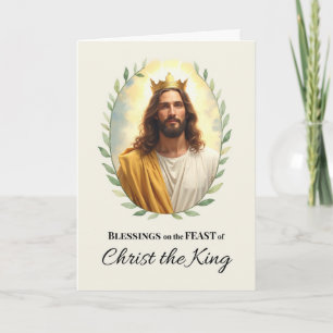 Carte Le Christ le Roi Fête Bénédiction Jour Fête Léonor