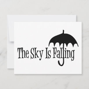 Carte Le Ciel Tombe Un Parapluie Noir & Blanc