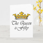 Carte le cinquantième anniversaire la reine est 50 ! (Fleur jaune)