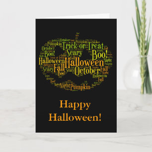 Carte Le citrouille de Halloween huent ! Wordcloud noir