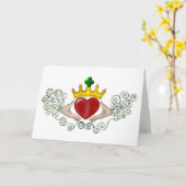 Carte Le Claddagh (couleur complète) (Fleur jaune)