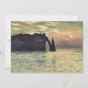 Carte Le Cliff Etretat, coucher de soleil de Claude Mone