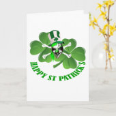 Carte Le clown effrayant de St Patrick heureux (Fleur jaune)
