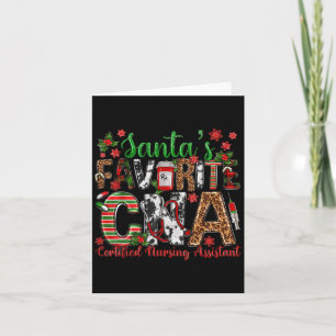 Carte Le Cna préféré de Santa Infirmière certifiée Noël