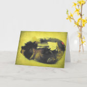 Carte Le cochon de Guinée en verre de vin (Fleur jaune)