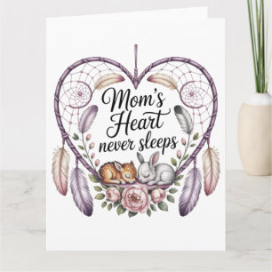 Carte Le cœur de maman ne dort jamais