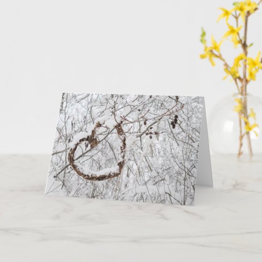 Carte Le coeur d'hiver, pensez à vous (Fleur jaune)