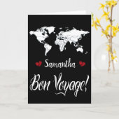 Carte Le coffre-fort noir et blanc élégant voyage voyage (Fleur jaune)