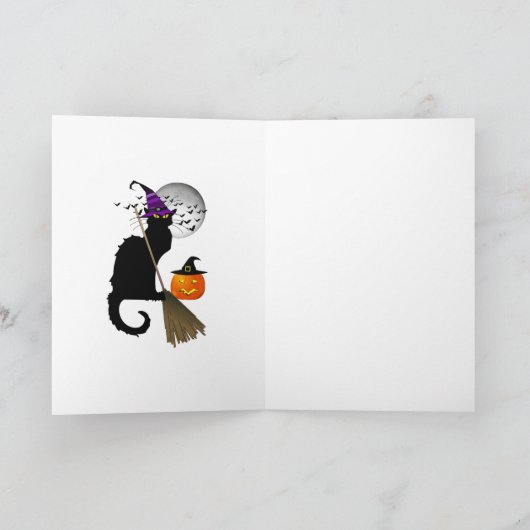 Carte Le Conversation Noir Halloween Witch (Intérieur)