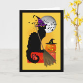 Carte Le Conversation Noir Halloween Witch (Fleur jaune)